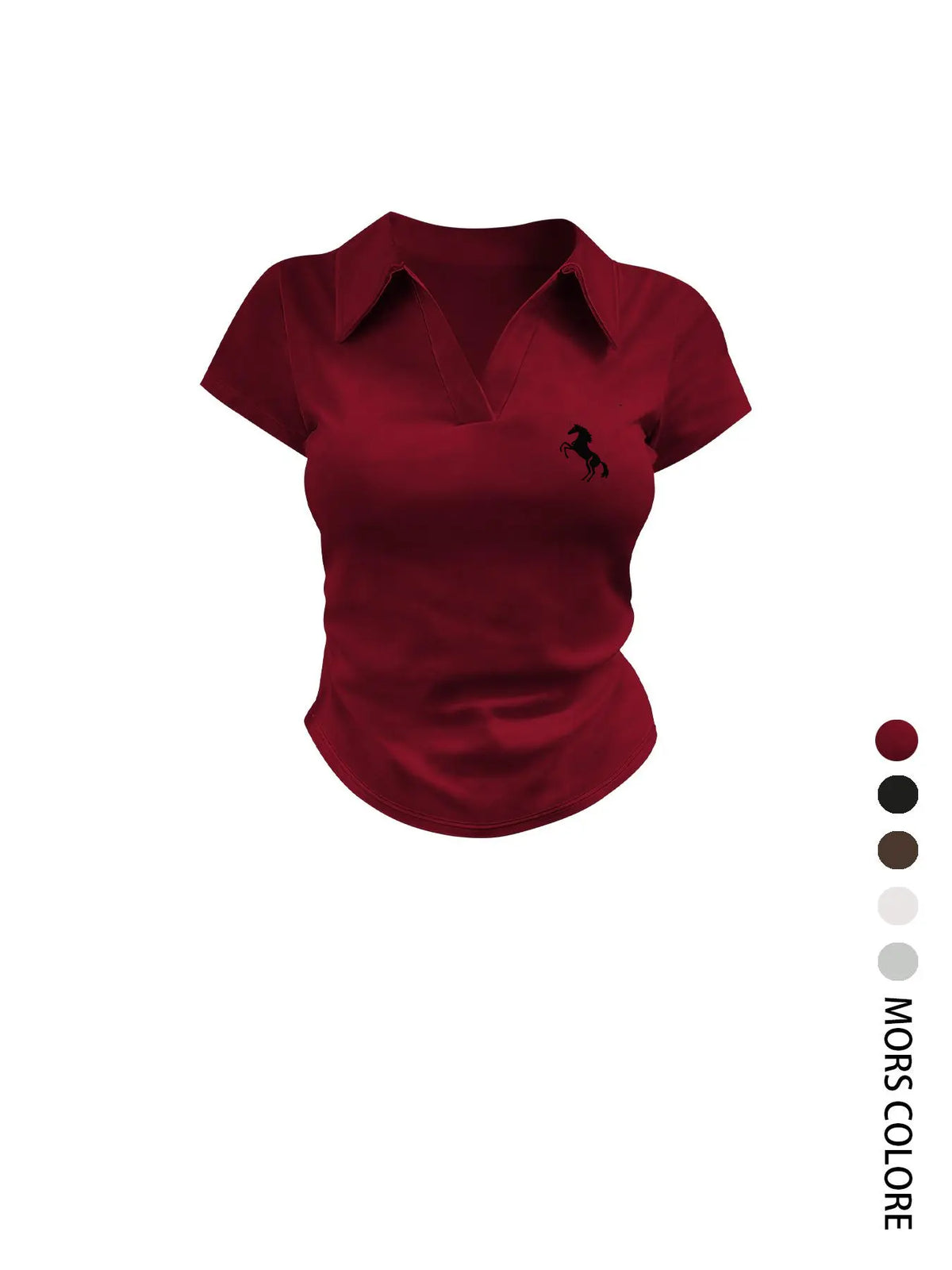 Women's Casual Slim Fit Short Sleeve Polo Neck Animal T-Shirt, Summer Fashion Top for Daily Wear, Stylish and Versatile Design