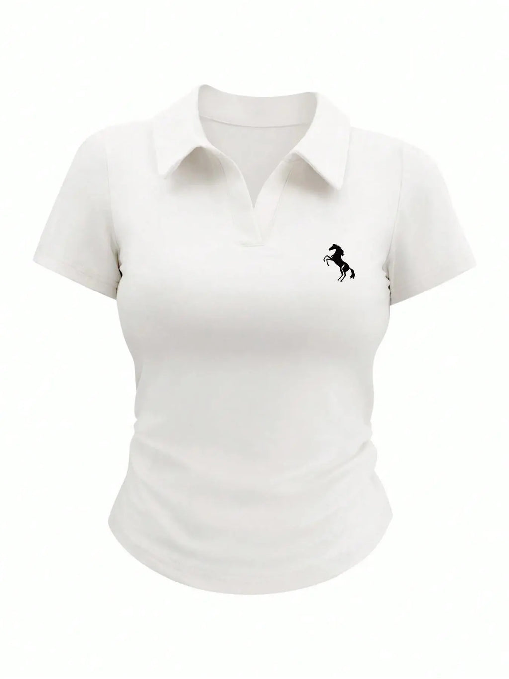 Women's Casual Slim Fit Short Sleeve Polo Neck Animal T-Shirt, Summer Fashion Top for Daily Wear, Stylish and Versatile Design
