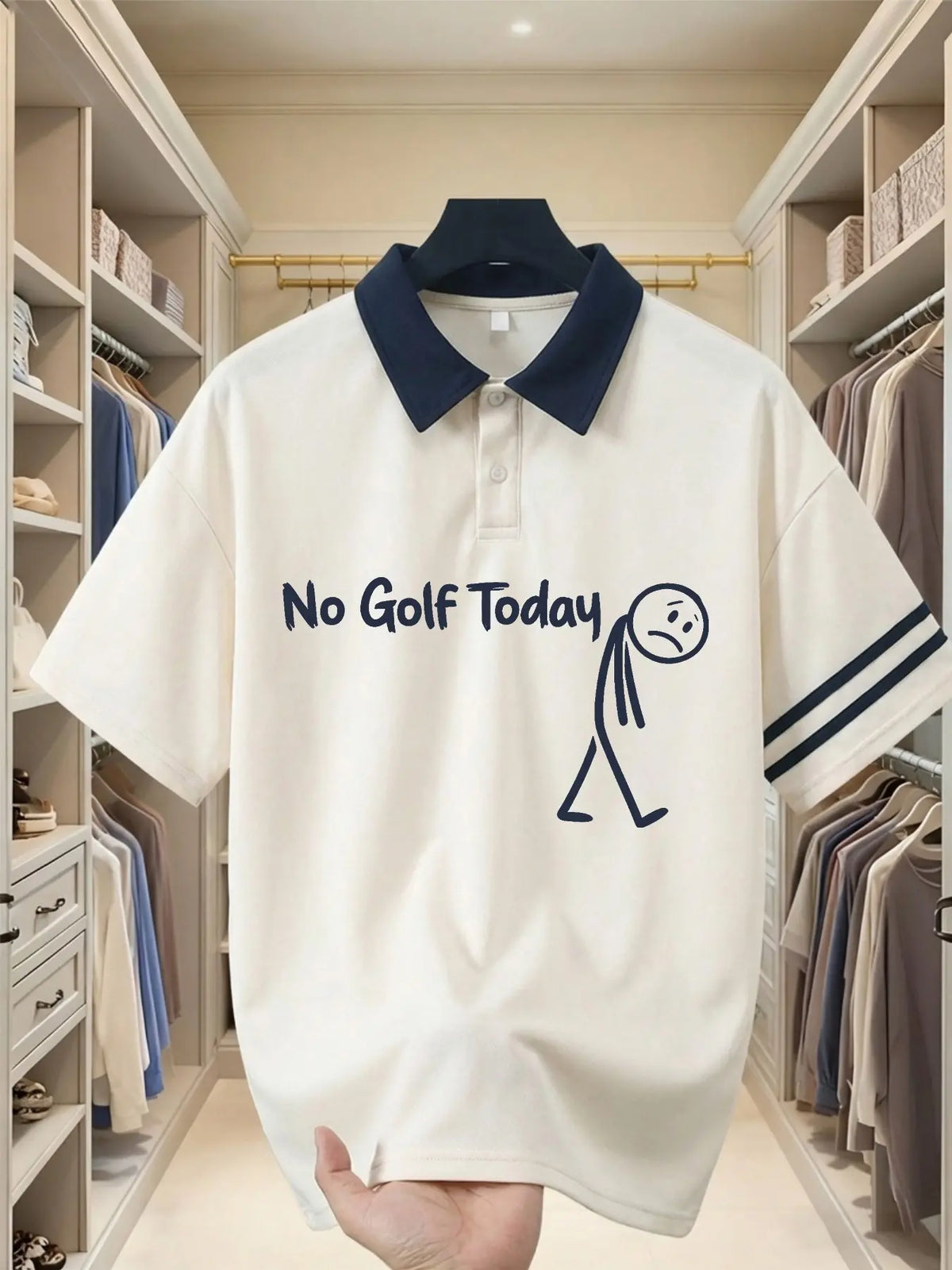 Funny Meme Graphic Polo Shirt, Unisex Short Sleeve Top, Animal Print, Loose-Fit, Sporty Style, 6 Colors, Golf Lover Humor