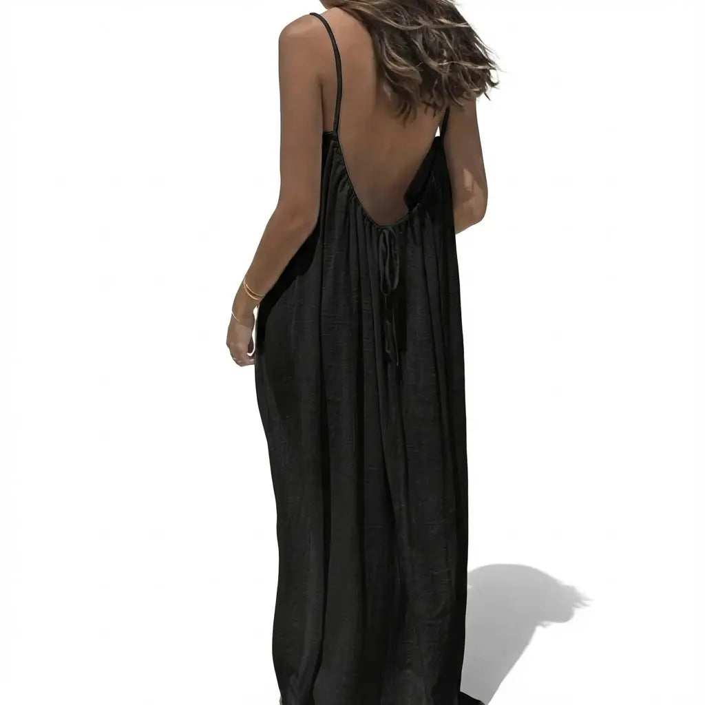 Women's Sleeveless Backless Nightie - Loose-Fit Oversized Nightdresses, Homewear Loungewear, Beach Cover-Up, Multiple Colors & Sizes Available