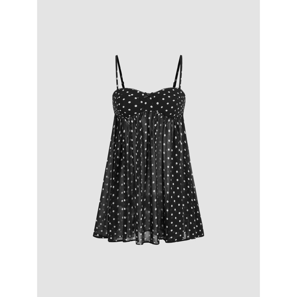 Cider Chiffon Leopard Bowknot Oversized Mini Nightdress Womenswear Strap Chemise Nightgown Lace Nightwear