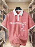 Funny Meme Graphic Polo Shirt, Unisex Short Sleeve Top, Animal Print, Loose-Fit, Sporty Style, 6 Colors, Golf Lover Humor