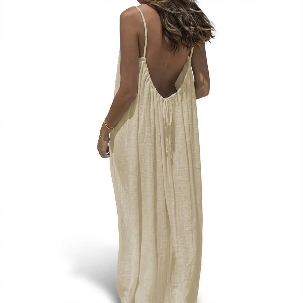 Women's Sleeveless Backless Nightie - Loose-Fit Oversized Nightdresses, Homewear Loungewear, Beach Cover-Up, Multiple Colors & Sizes Available