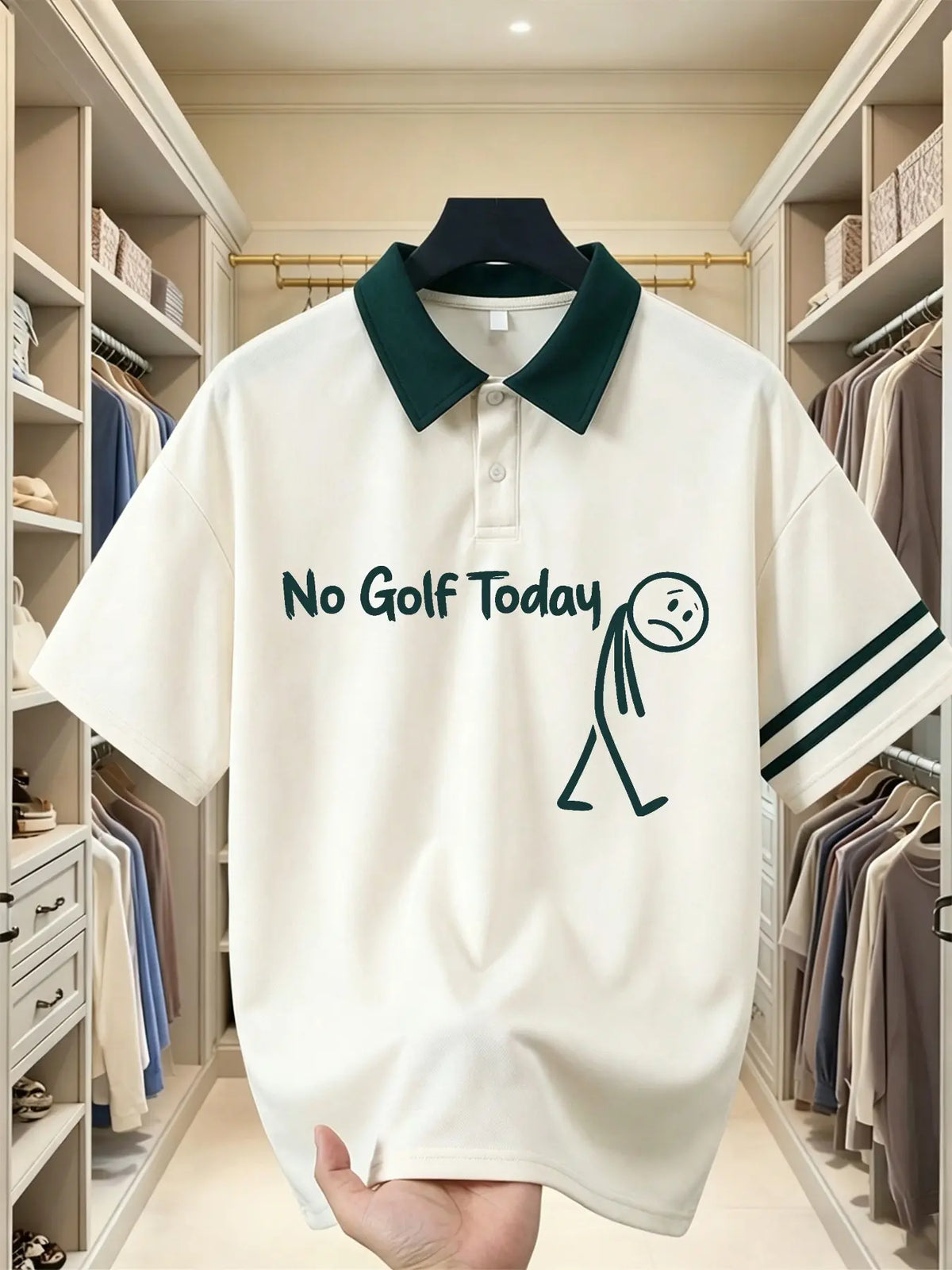 Funny Meme Graphic Polo Shirt, Unisex Short Sleeve Top, Animal Print, Loose-Fit, Sporty Style, 6 Colors, Golf Lover Humor