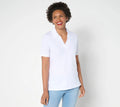 Belle by Kim Gravel Slub Knit Preppy Polo Top