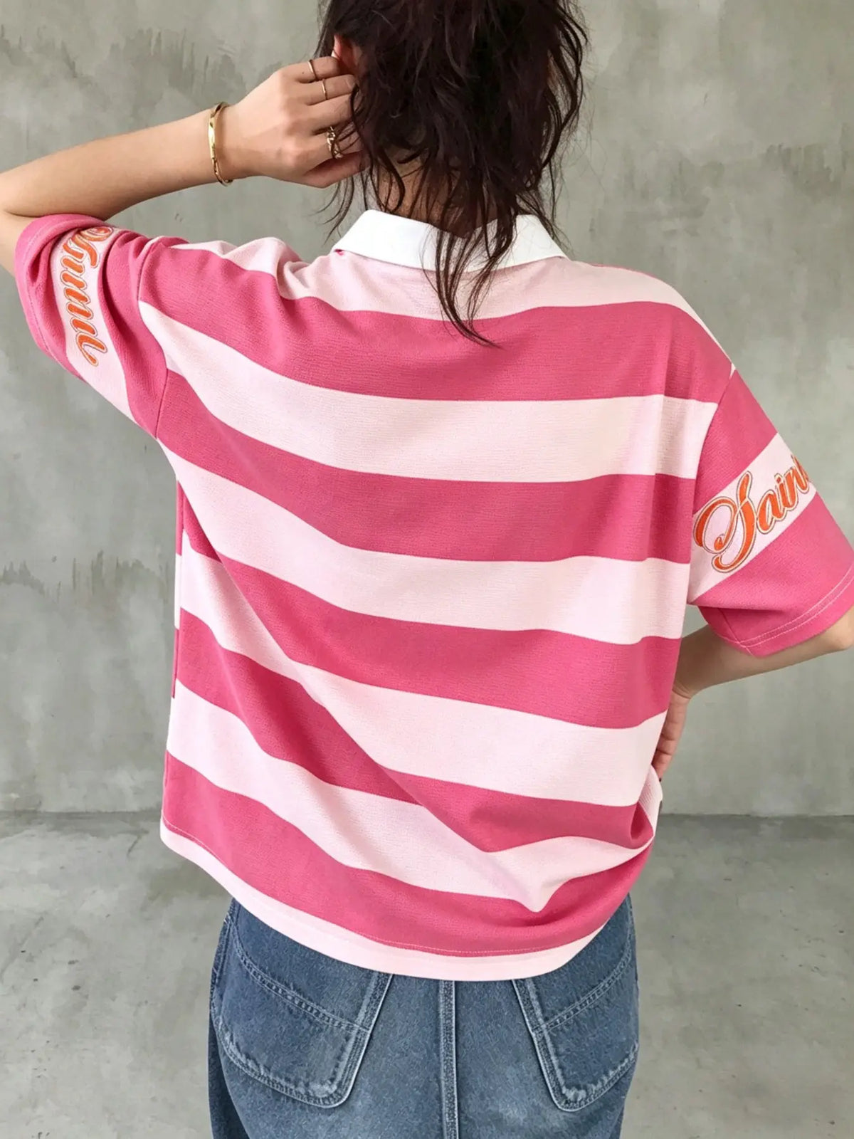 Women's Casual Retro Striped Short Polo T-Shirt, Stripes, Unique Streetwear Design, Comfortable Summer Top, Soft Fabric, Best Street Fashion Choice, Sleeves
