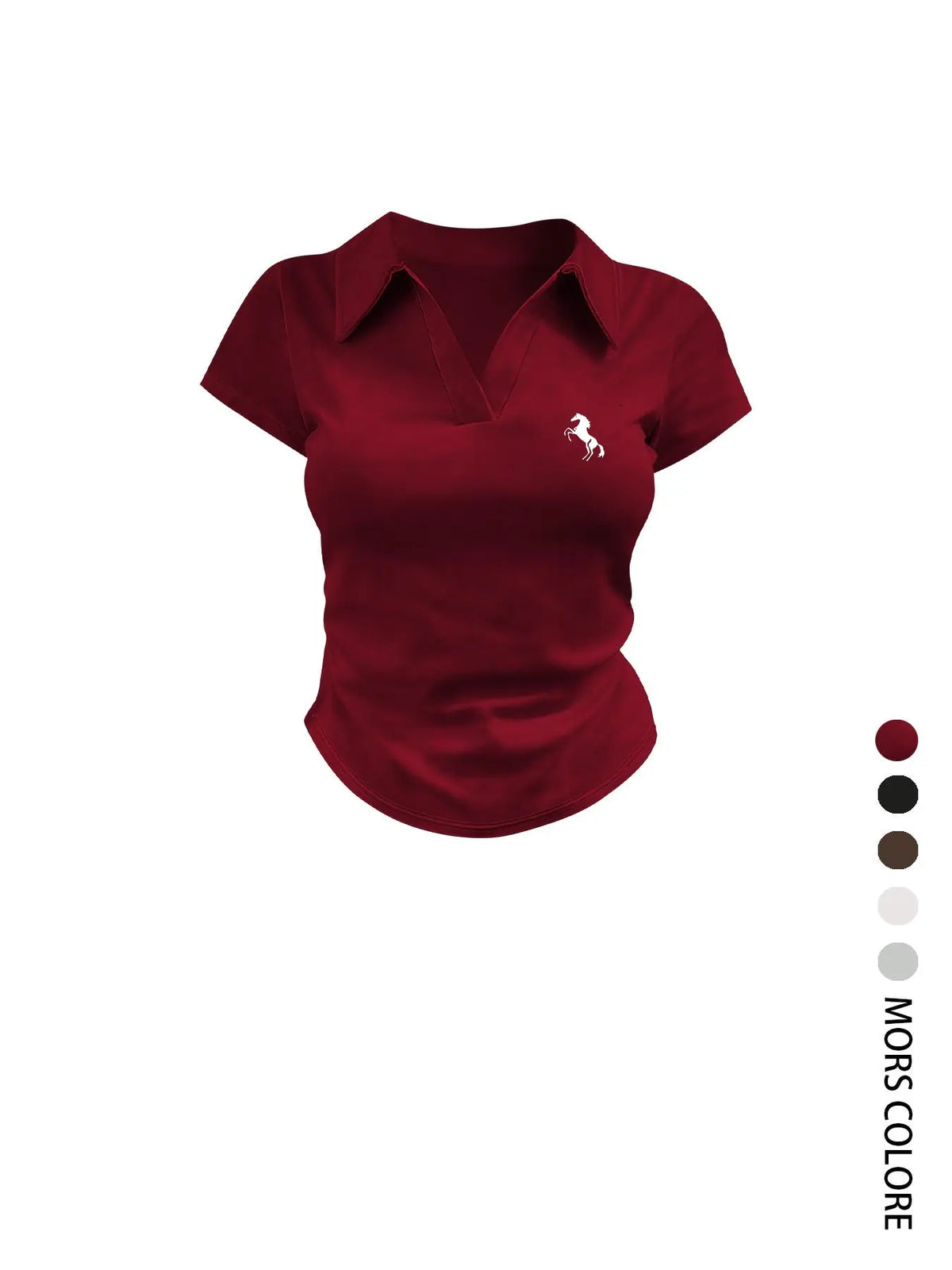 Women's Casual Slim Fit Short Sleeve Polo Neck Animal T-Shirt, Summer Fashion Top for Daily Wear, Stylish and Versatile Design