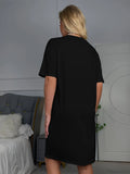 Women V-Neck Short Sleeve SummerDresses 2026 Spring Casual Loose T-Shirt Tunic Short Dress Pajamas with vestido  de nightdress woman Cute Short Printed Nightgown gown night trevino ash mariana Red Nightwear Womenswear Loungewear Comfort Crewneck Fitted
