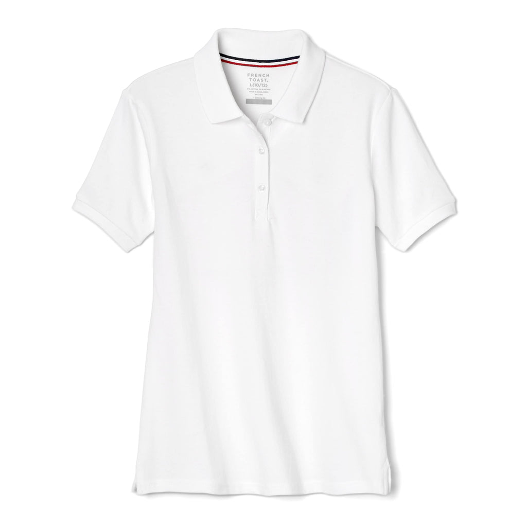 French Toast Women's Juniors' Short Sleeve Stretch Pique Polo Shirt