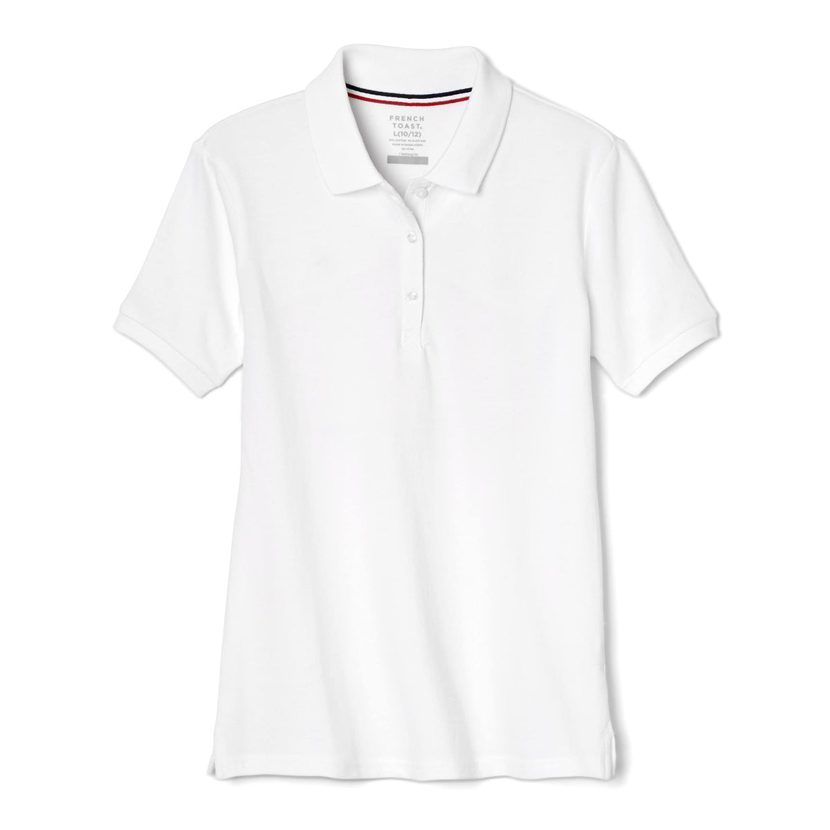 French Toast Women's Juniors' Short Sleeve Stretch Pique Polo Shirt