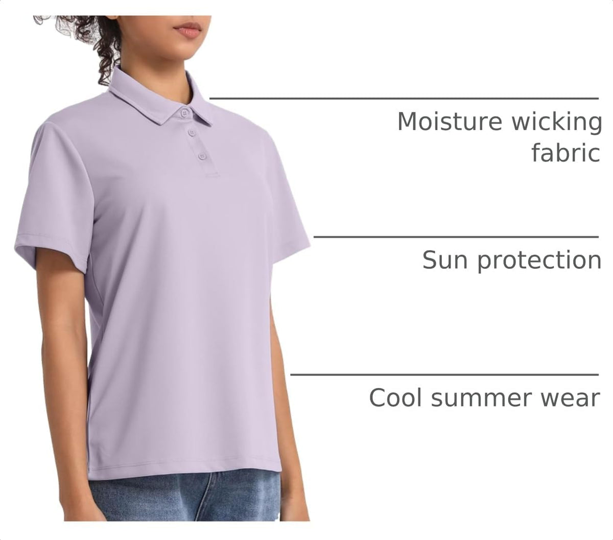 NebuKinex 5 Pack Women's Polo Shirts Short Sleeve Collared Tops for Work