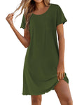 Ekouaer Bamboo Viscose Sleep Shirts for Women Short Sleeve Nightgowns