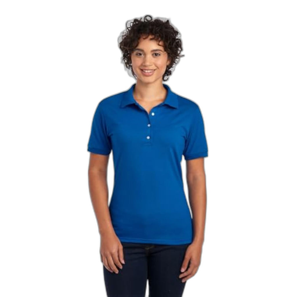 Jerzees Women's Dri Power Cotton Blend Short Sleeve Polo Shirts, Moisture Wicking for All Day Comfort