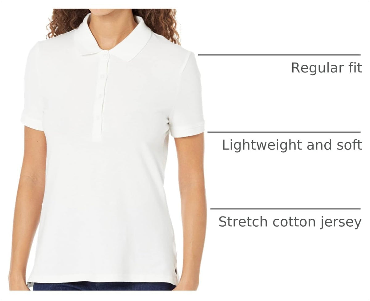 Amazon Essentials Women's Short-Sleeve Collared Polo Shirt (Available in Plus Size)