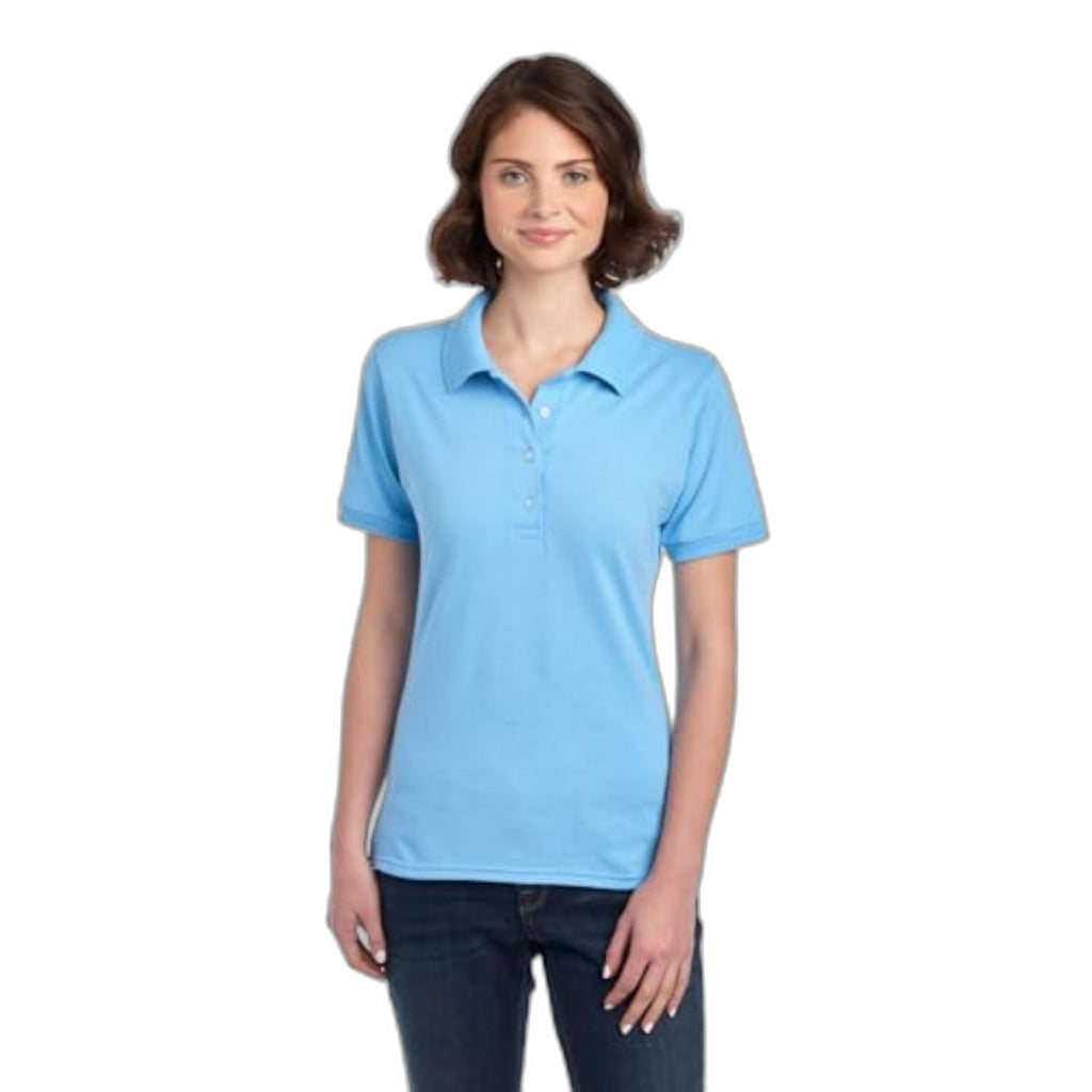 Jerzees Women's Dri Power Cotton Blend Short Sleeve Polo Shirts, Moisture Wicking for All Day Comfort
