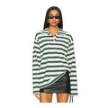 superdown Cailyn Polo Top in White & Green