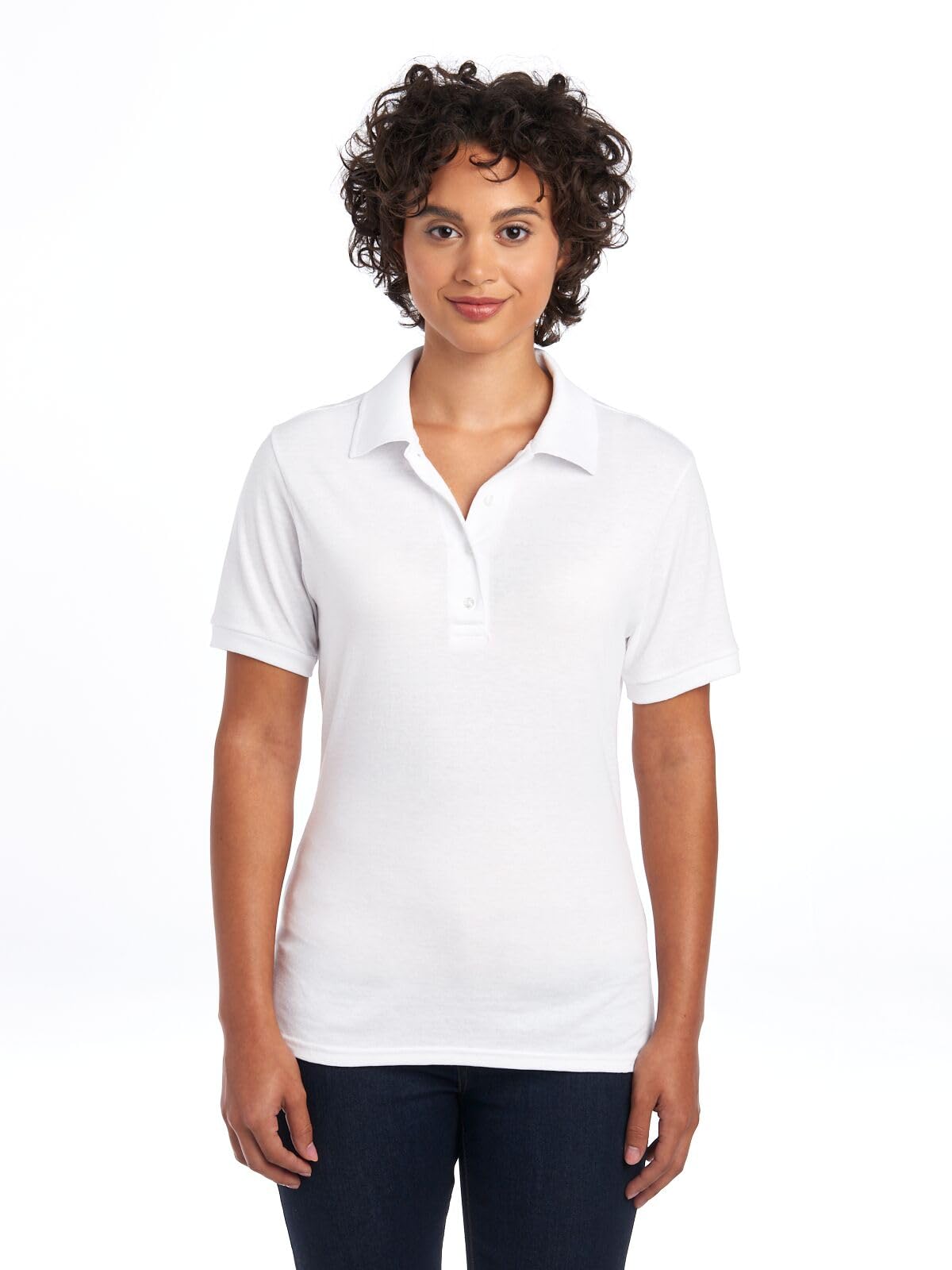 Jerzees Women's Dri Power Cotton Blend Short Sleeve Polo Shirts, Moisture Wicking for All Day Comfort