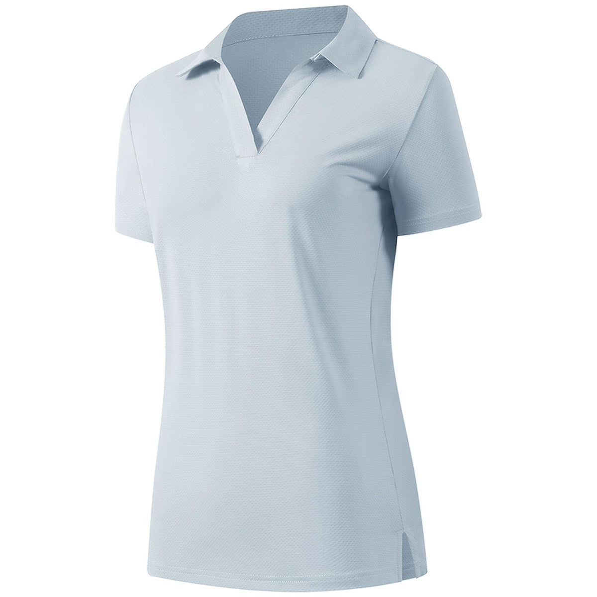 Womens Polo Shirts Short Sleeve V Neck Business Casual Work Tops Quick Dry UPF 50+ Sun Protection Golf Shirt Fitted Collared