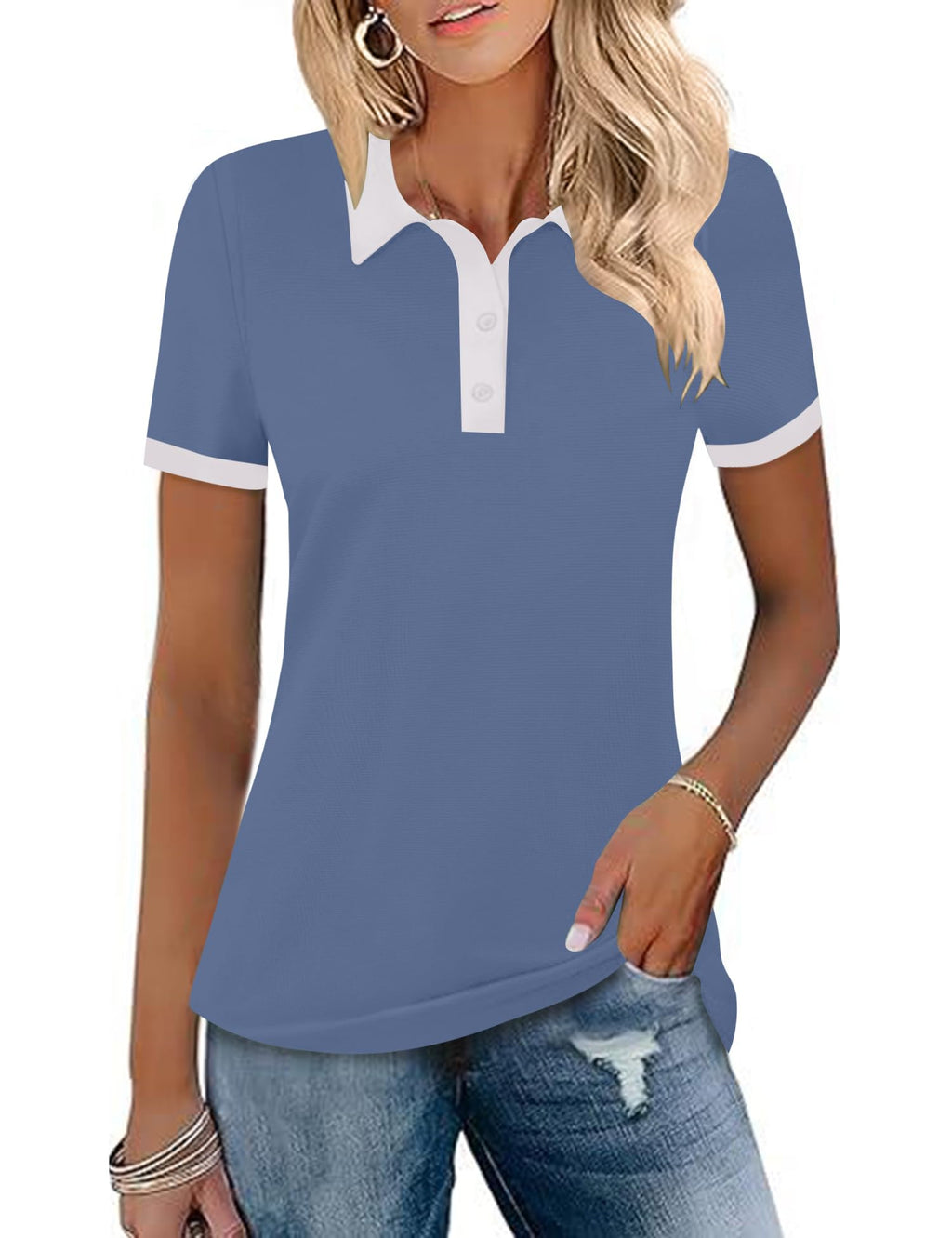 LOMON Womens Golf Polo Shirts Short Sleeve Collared Tops Tennis Activewear