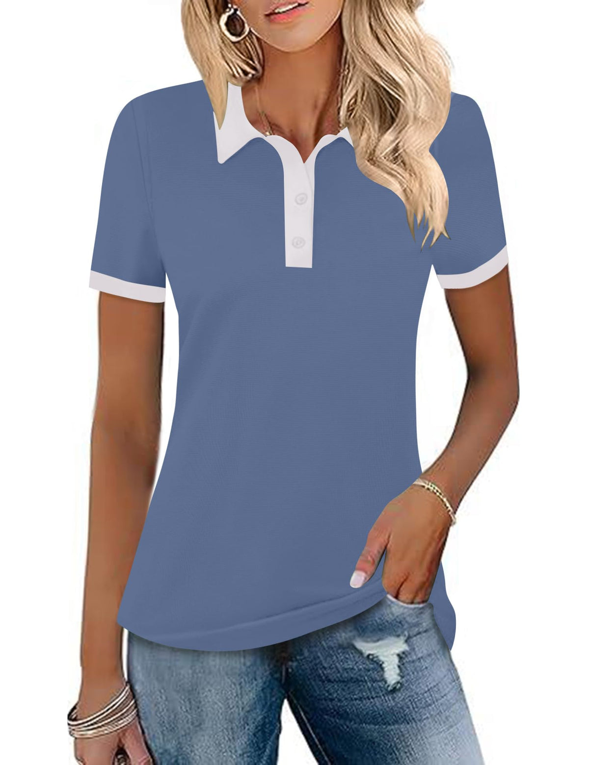 LOMON Womens Golf Polo Shirts Short Sleeve Collared Tops Tennis Activewear