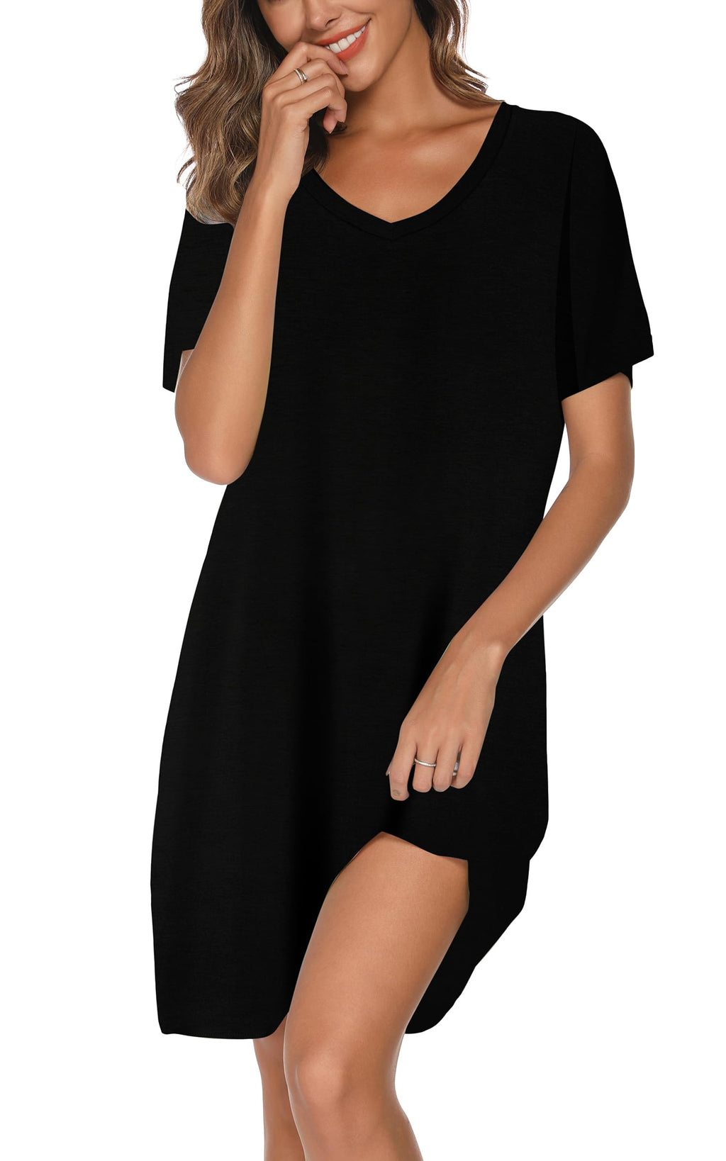 Nightgowns for Women Soft Cotton Sleep Shirts Short Sleeve Sleepwear