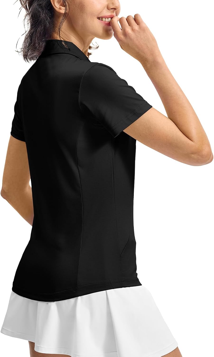 Rdruko Women's Golf Shirts Short Sleeve Dry Fit Polo V Neck Collared Shirts