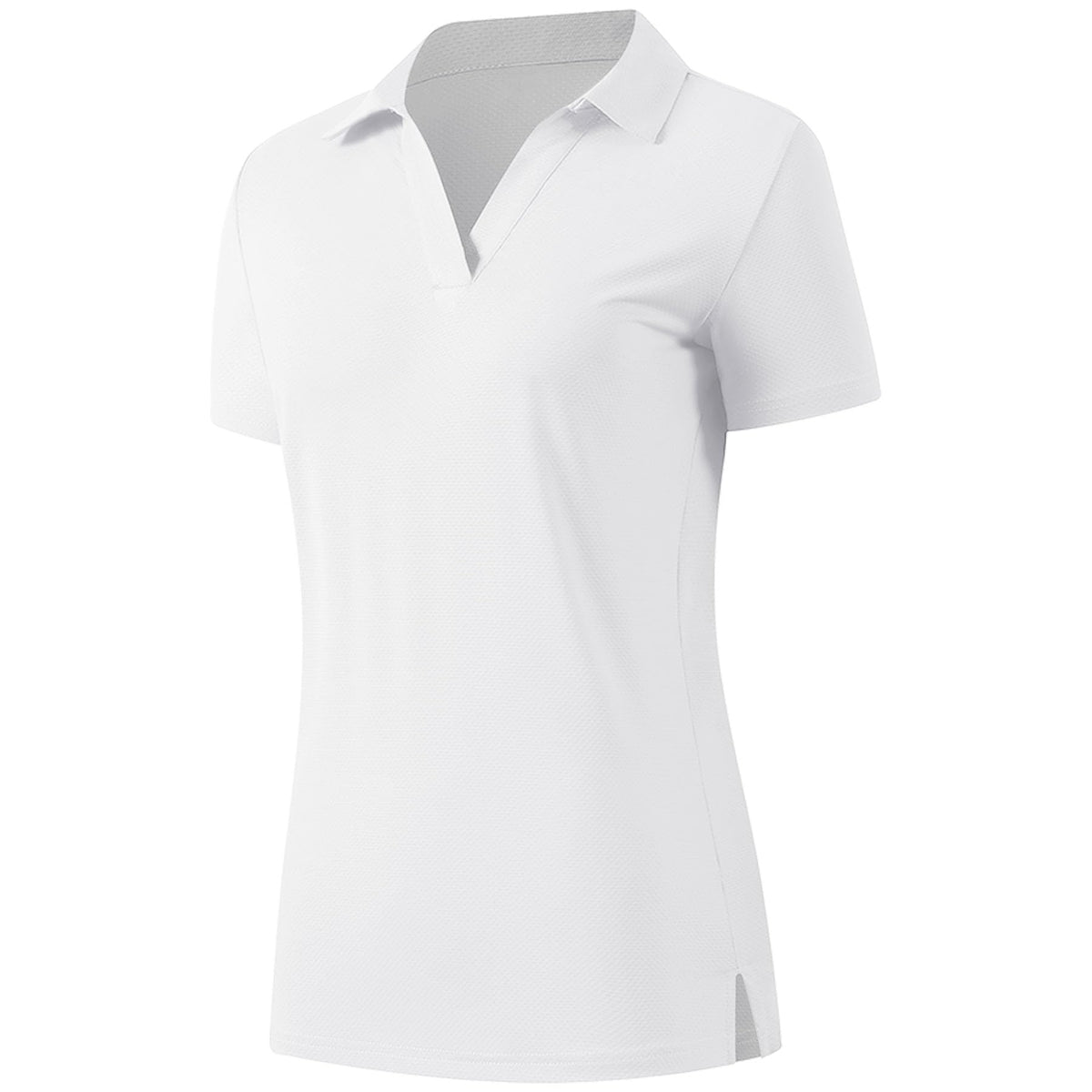 Womens Polo Shirts Short Sleeve V Neck Business Casual Work Tops Quick Dry UPF 50+ Sun Protection Golf Shirt Fitted Collared