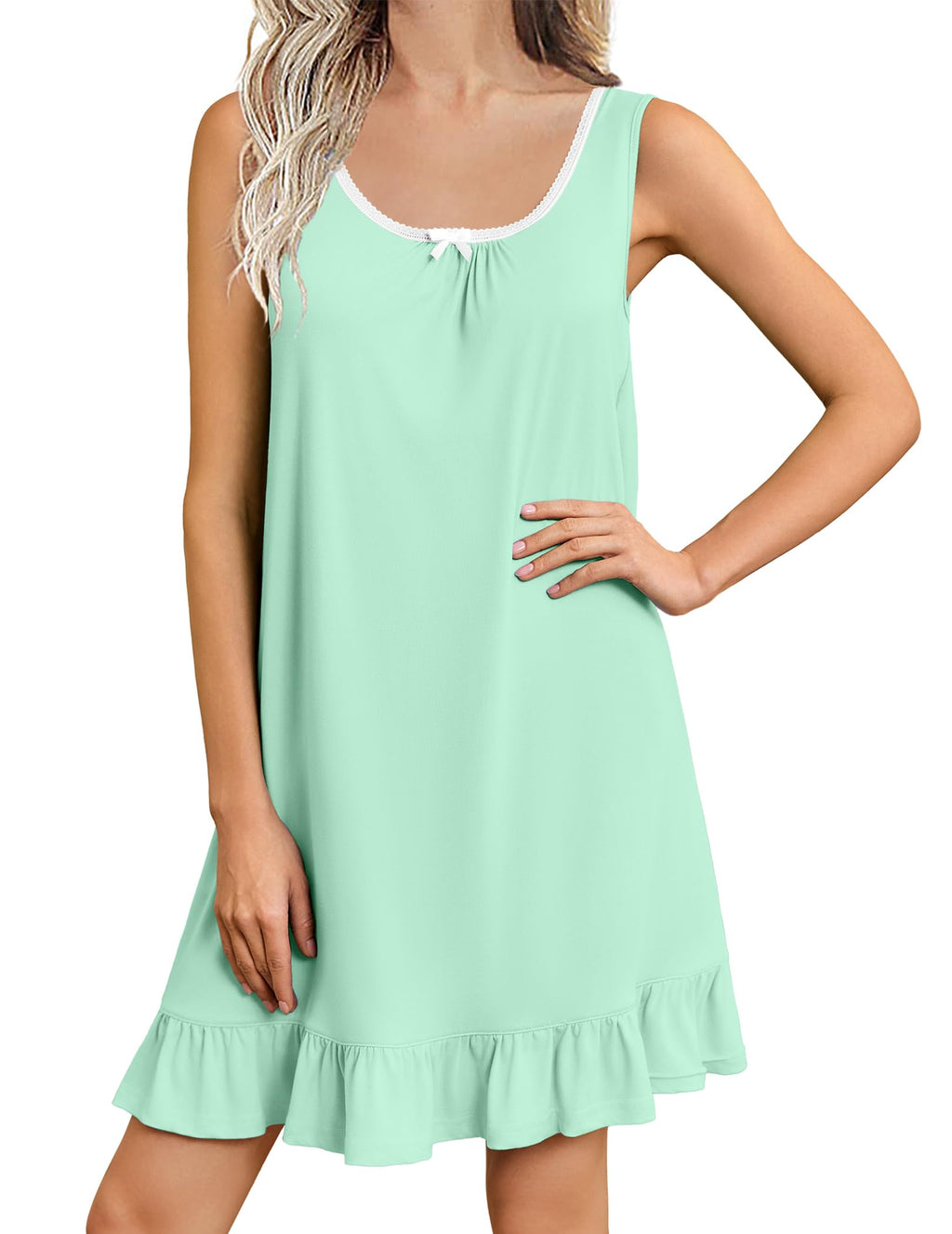 Ekouaer Nightgowns for Women Sleeveless Sleep Dress Night Gowns Sleepshirt