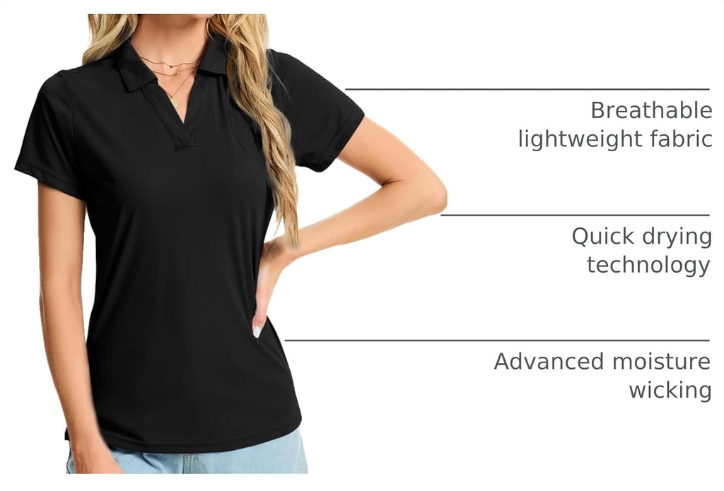 Women's Polo Shirts Short Sleeve Quick Dry UPF 50+ Sun Protection Golf Tops