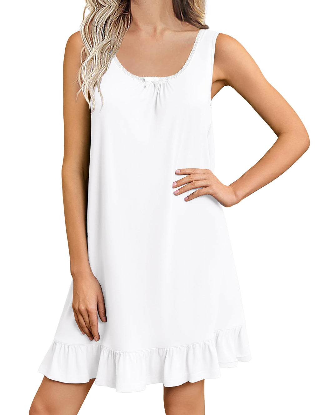 Ekouaer Nightgowns for Women Sleeveless Sleep Dress Night Gowns Sleepshirt