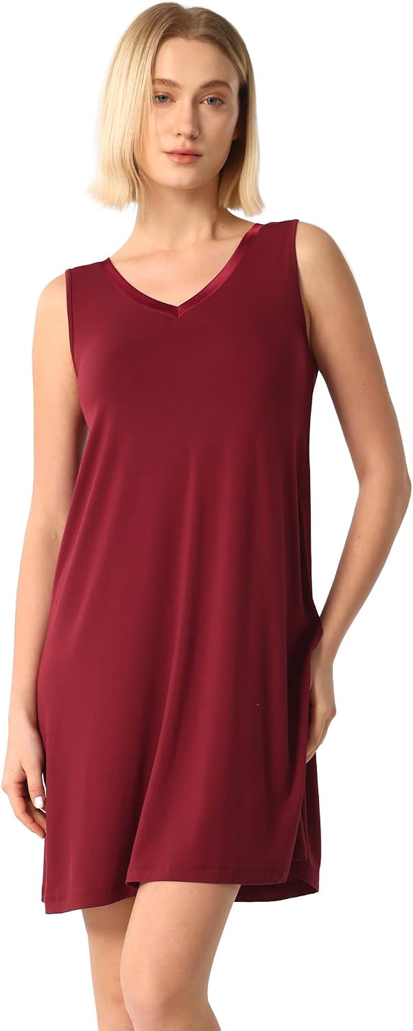 GYS Cooling Bamboo Viscose Sleeveless Nightgowns for Women
