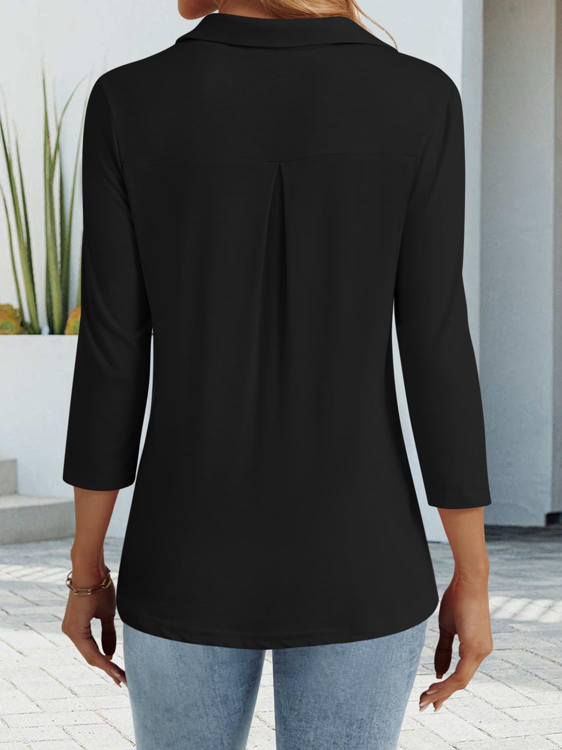 LYHIPSS 3/4 Length Sleeve Womens Tops Dressy Casual Business Blouses