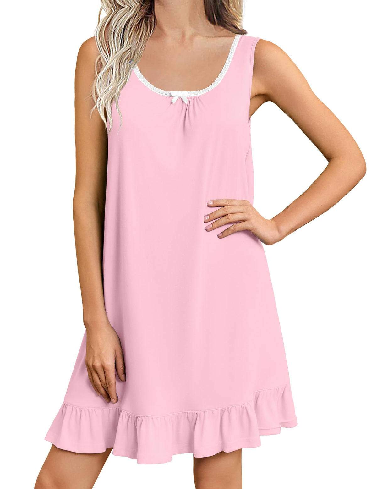 Ekouaer Nightgowns for Women Sleeveless Sleep Dress Night Gowns Sleepshirt