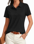 PINSPARK Womens Golf Shirt 4-Button UPF 50+ Quick Dry Collared Polo Shirts