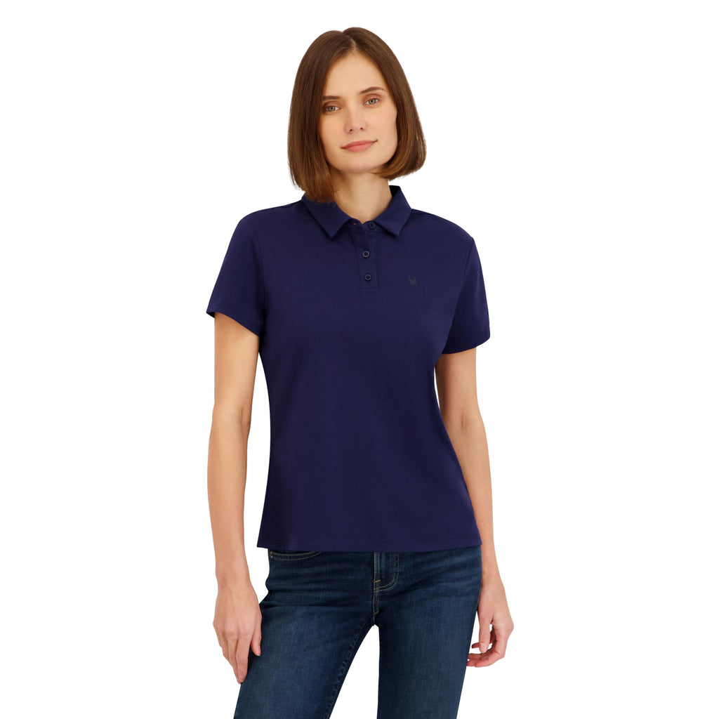 Spyder Women's Weekender Plated Short Sleeve Jersey Polo Top