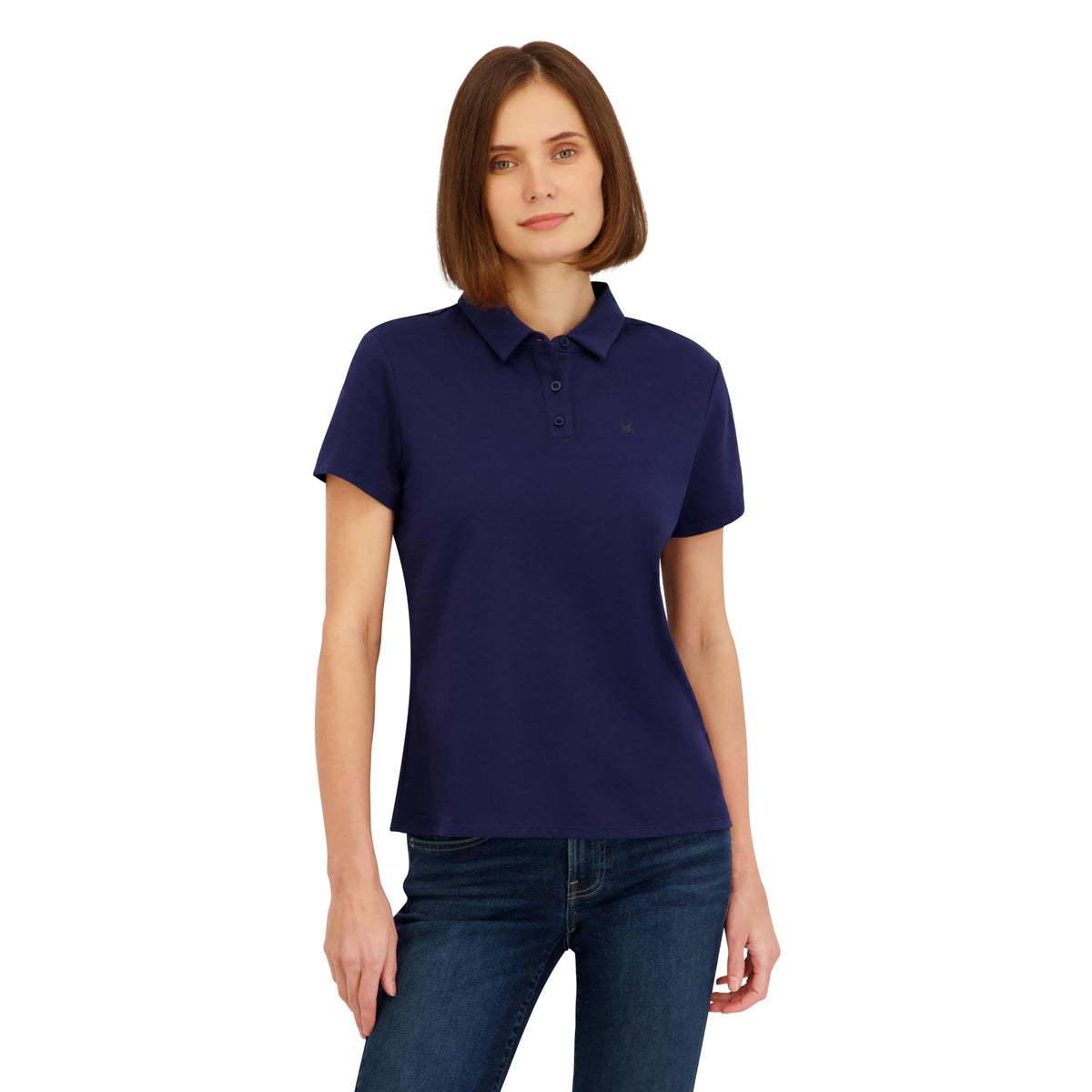 Spyder Women's Weekender Plated Short Sleeve Jersey Polo Top