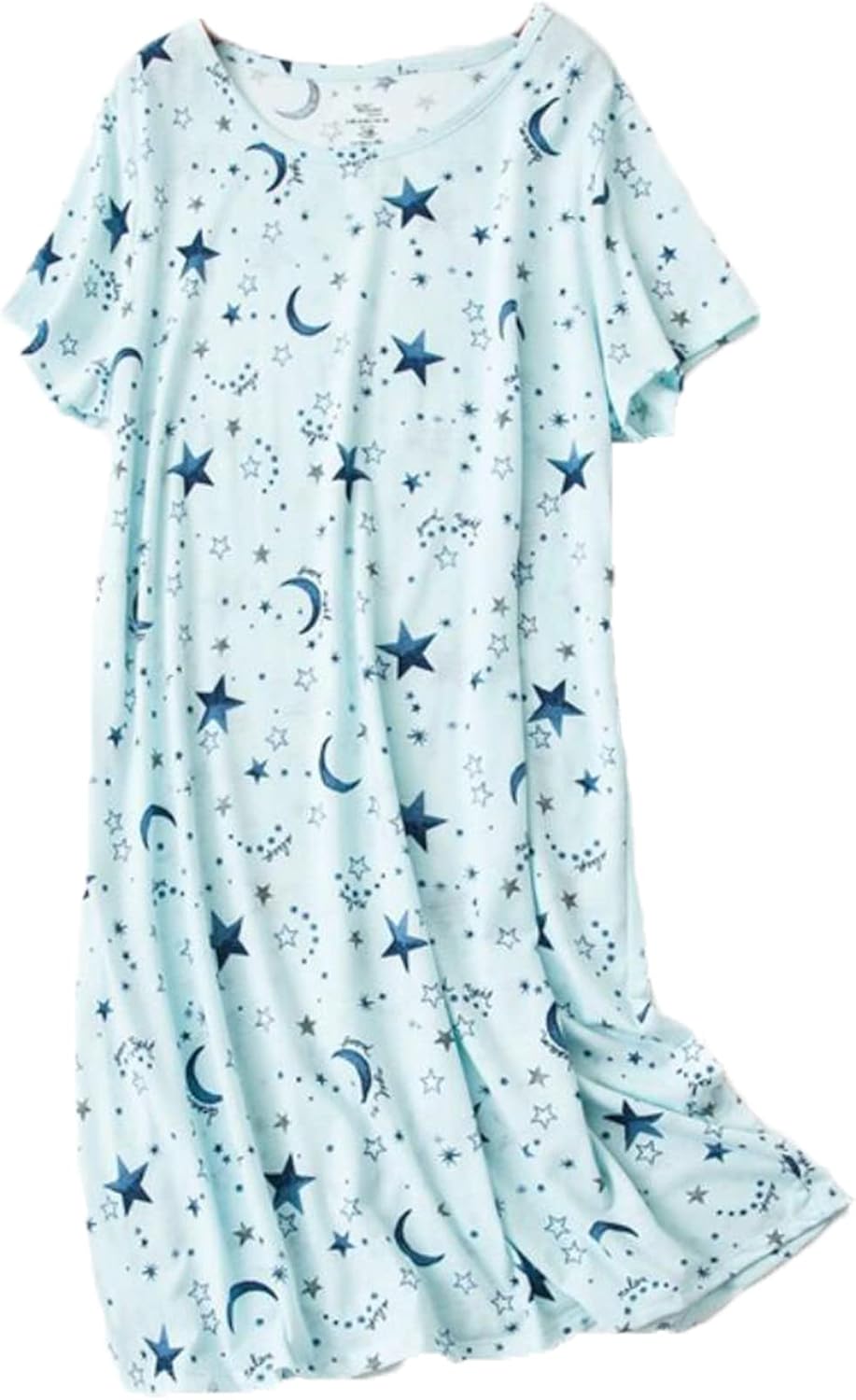 PNAEONG 3 Pack Women's Cotton Nightgown Short Sleeve Shirt Print Sleepdress