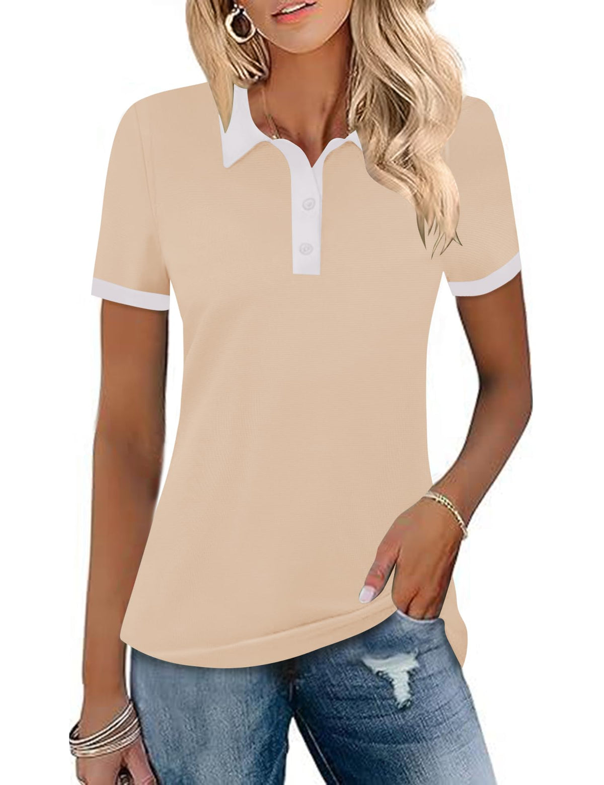 LOMON Womens Golf Polo Shirts Short Sleeve Collared Tops Tennis Activewear