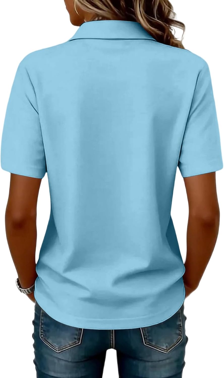 Polo Shirts for Women Golf Button Collared Summer Short Sleeve Tops Lightweight Work Polo Shirt Womens Blouses