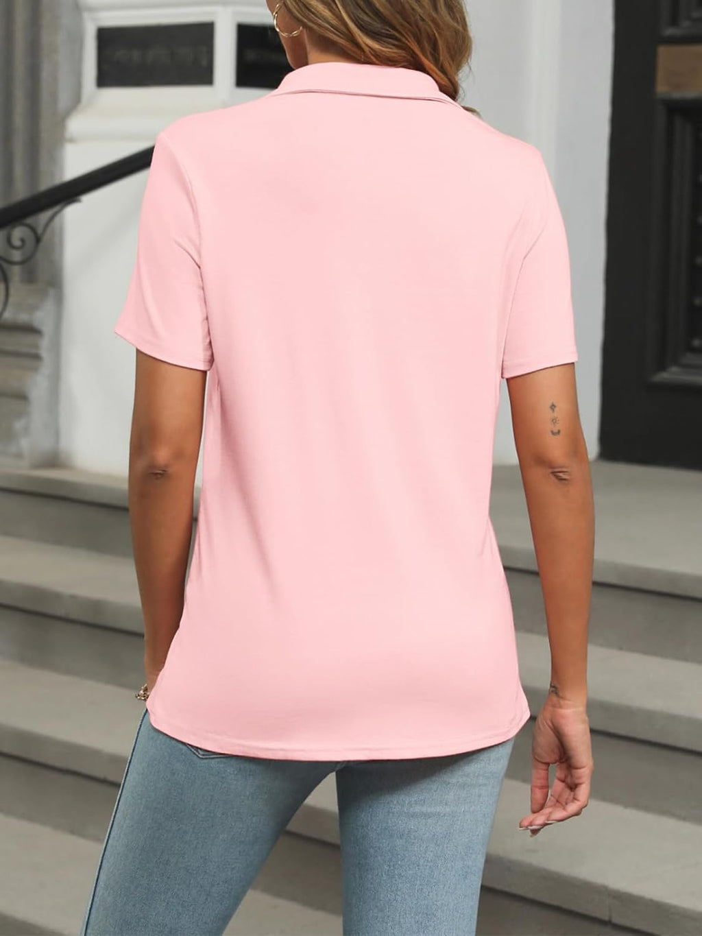 TICTICMISS Womens Polo Shirts Short Sleeve Button Collared Summer Tops