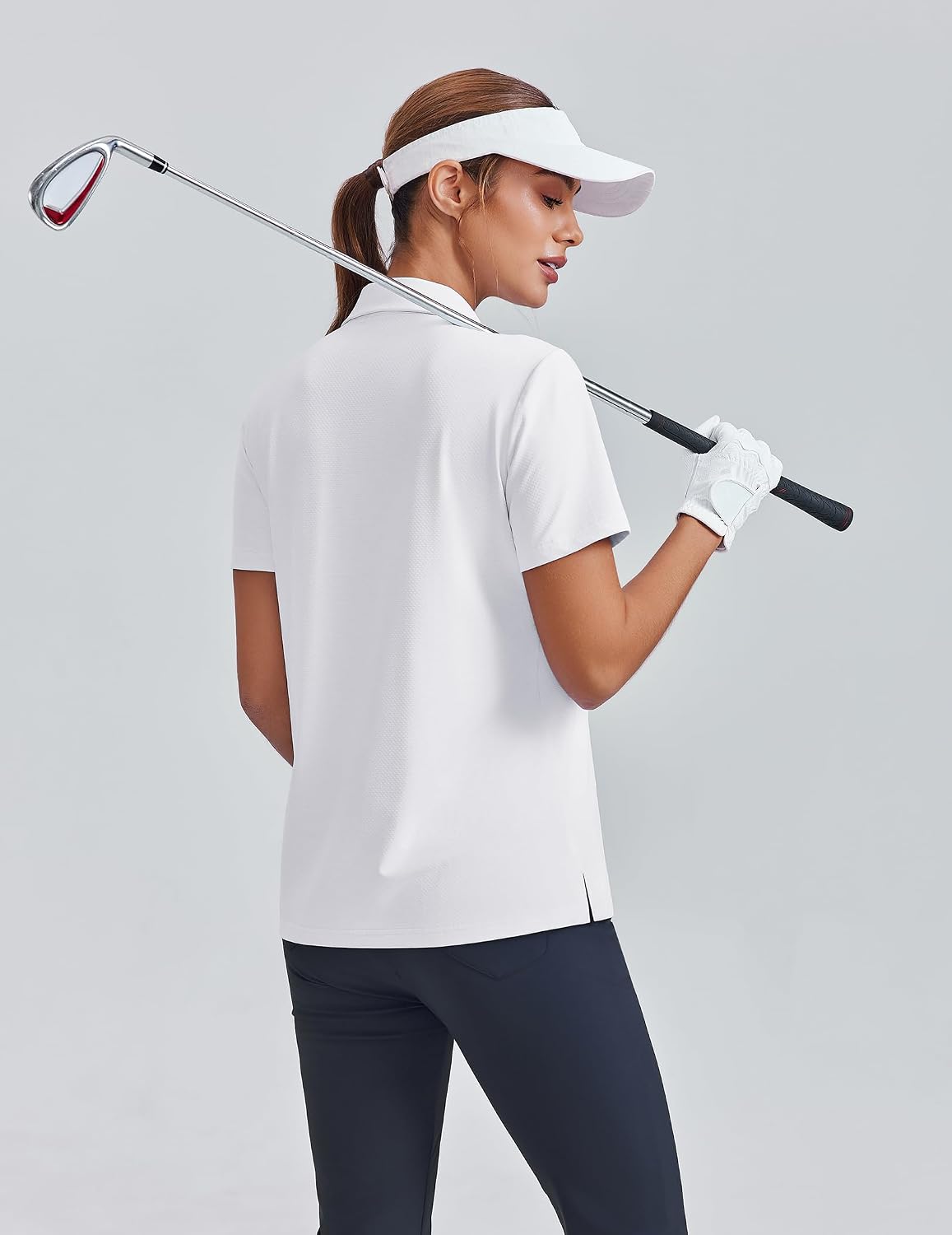 PINSPARK Womens Golf Shirt 4-Button UPF 50+ Quick Dry Collared Polo Shirts