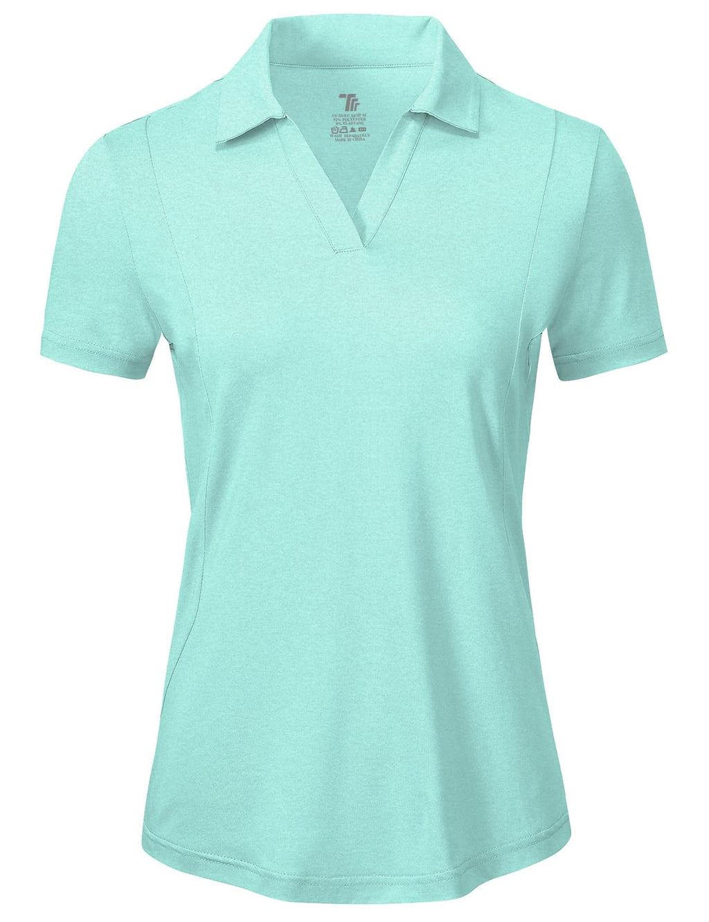 BGOWATU Women's Short Sleeve Golf Tennis Polo Shirts V Neck Collared Workout Tops UV Protection Dry Fit