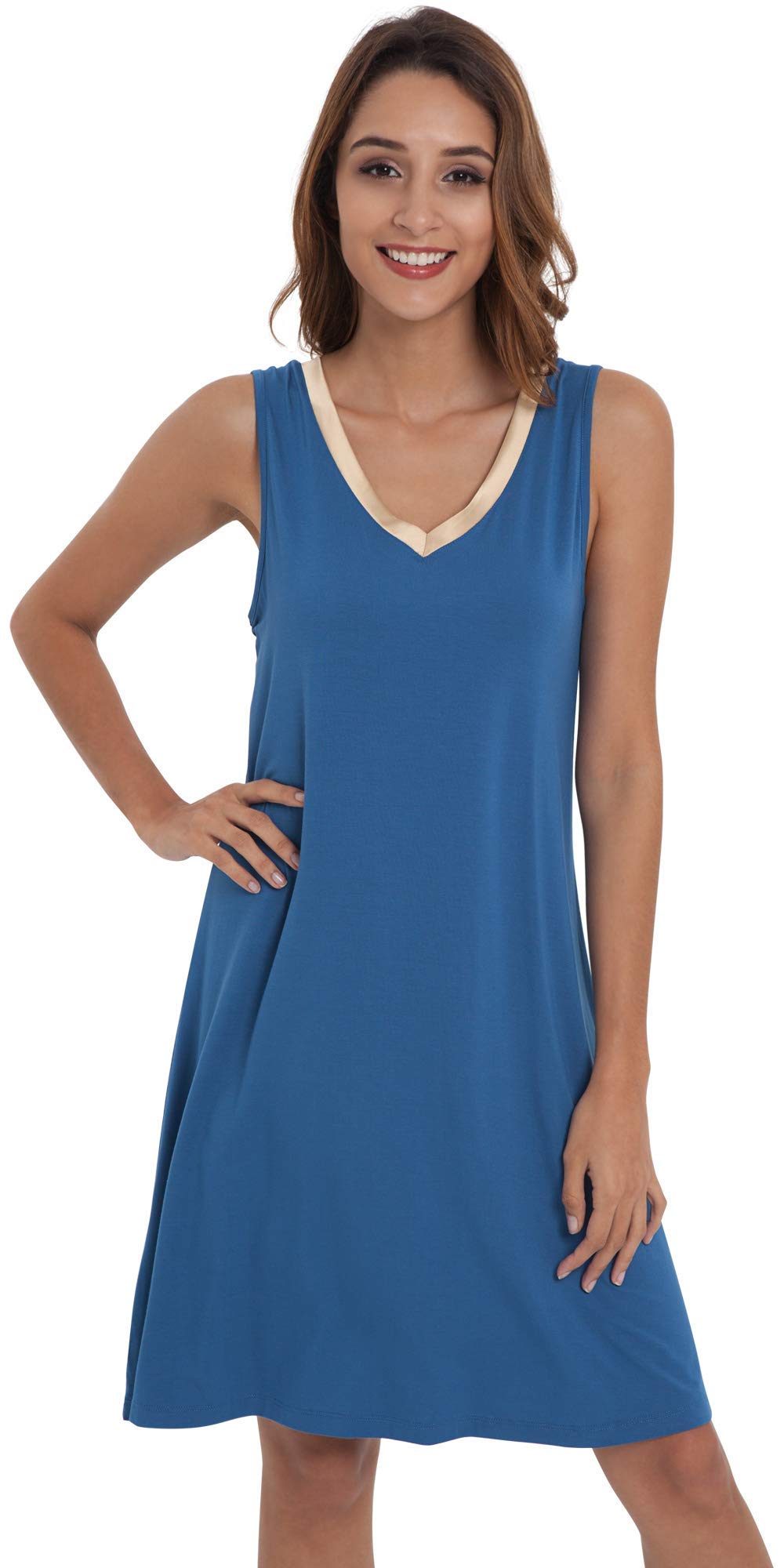 GYS Cooling Bamboo Viscose Sleeveless Nightgowns for Women