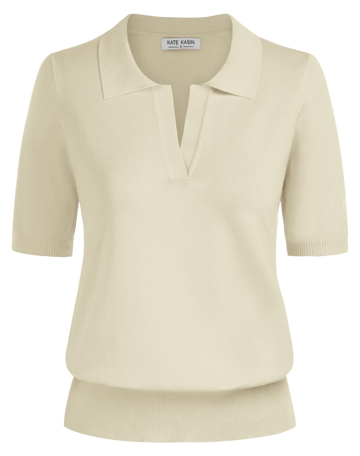Women's Short Sleeve Classic V Neck Collared Casual Polo Sweater Tops