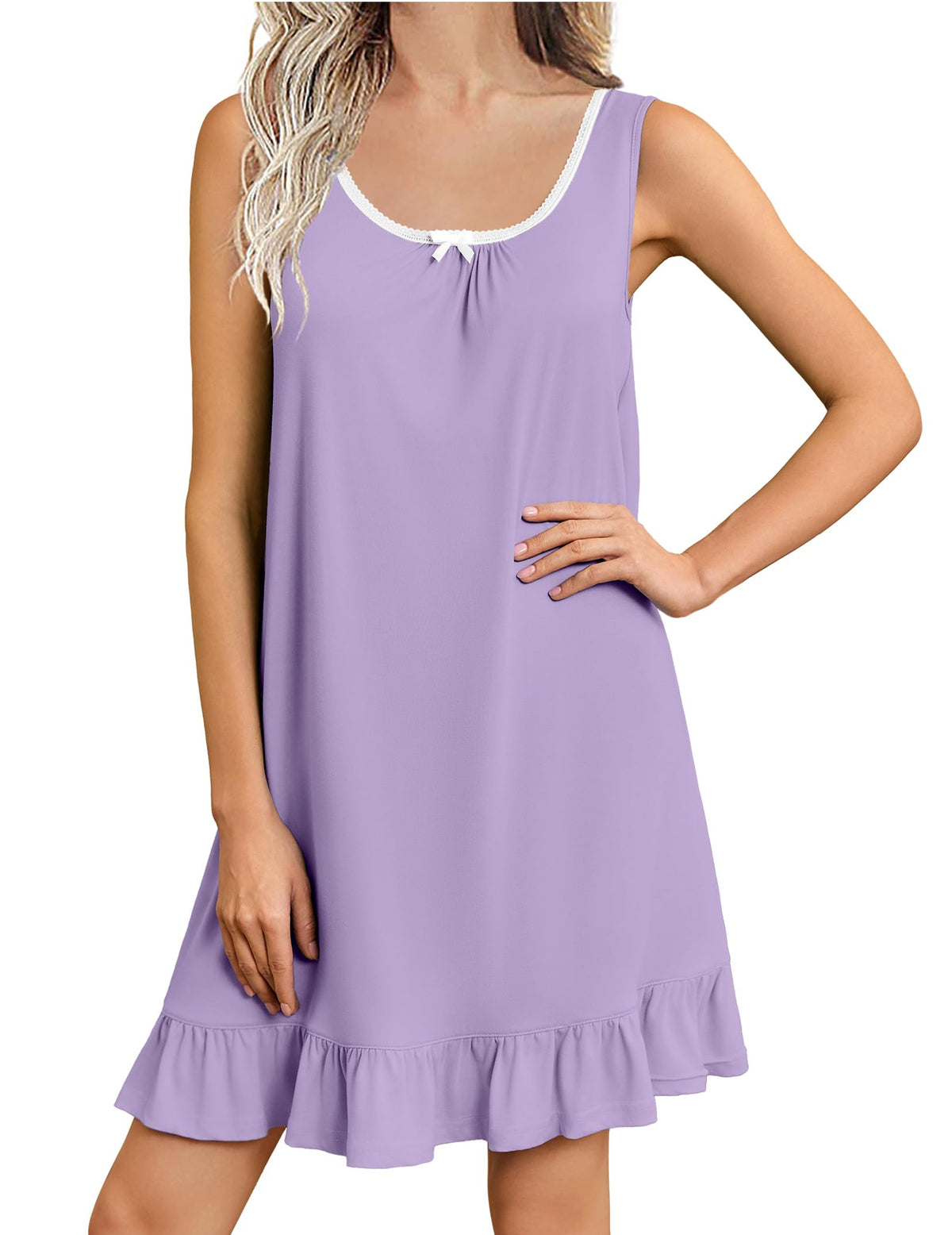 Ekouaer Nightgowns for Women Sleeveless Sleep Dress Night Gowns Sleepshirt