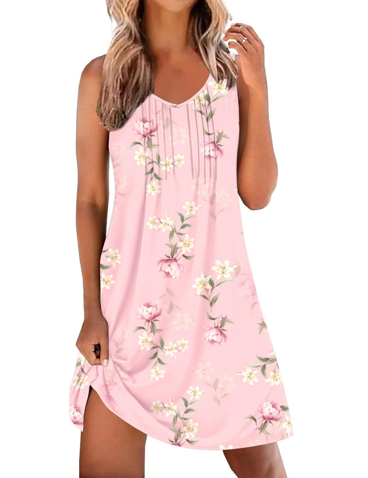 Ekouaer Nightgowns for Women Sleeveless Sleep Shirt Tank V Neck Night Gown