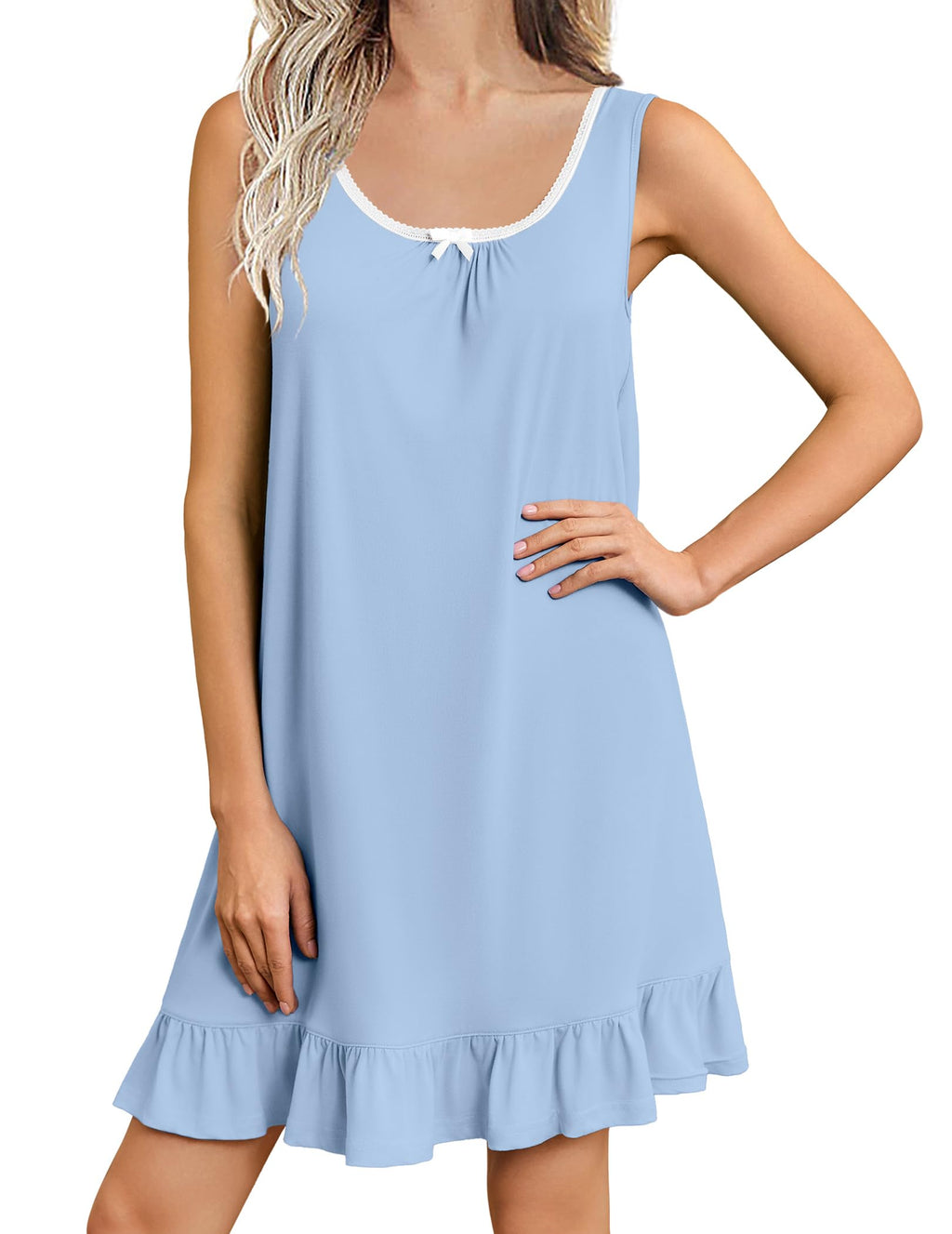 Ekouaer Nightgowns for Women Sleeveless Sleep Dress Night Gowns Sleepshirt