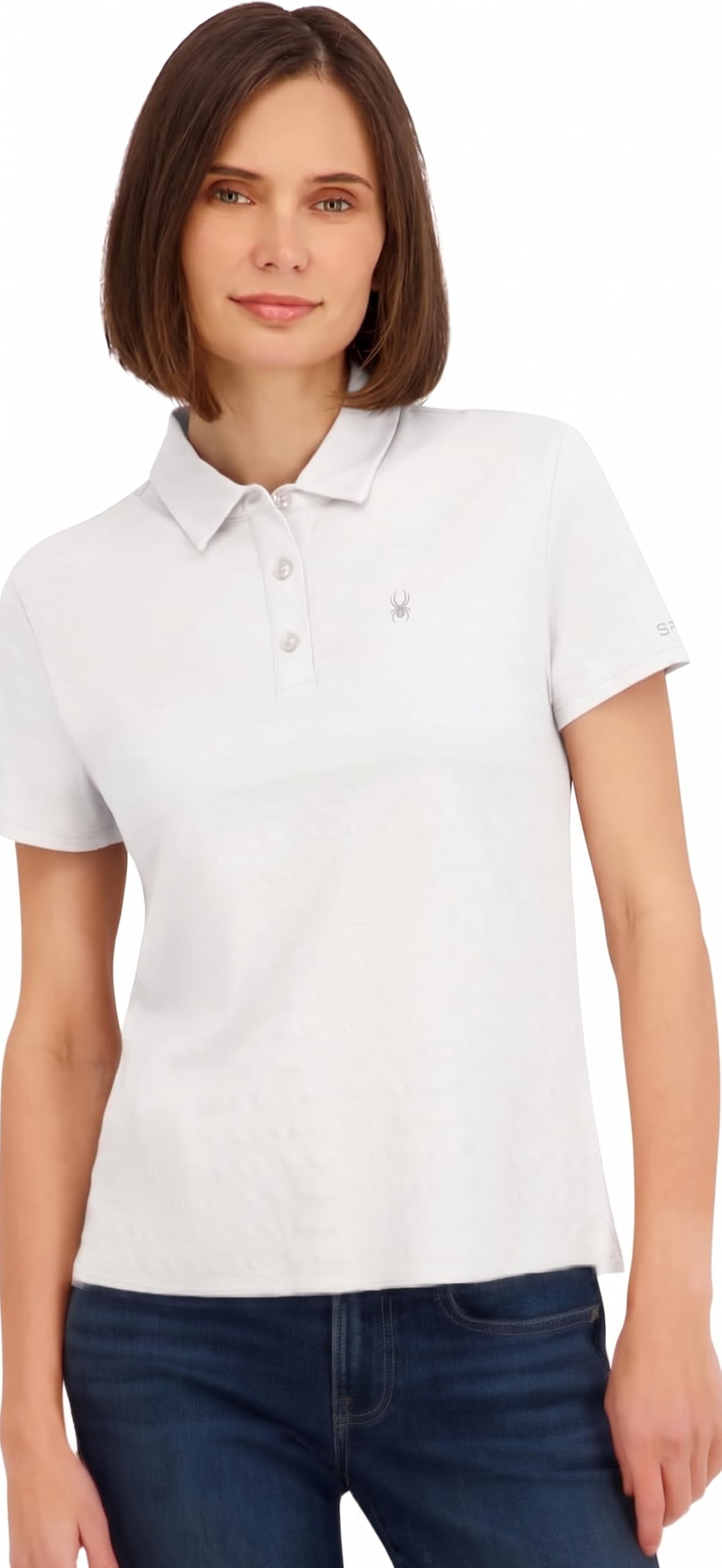 Spyder Women's Jacquard Stripe Short Sleeve Polo Top