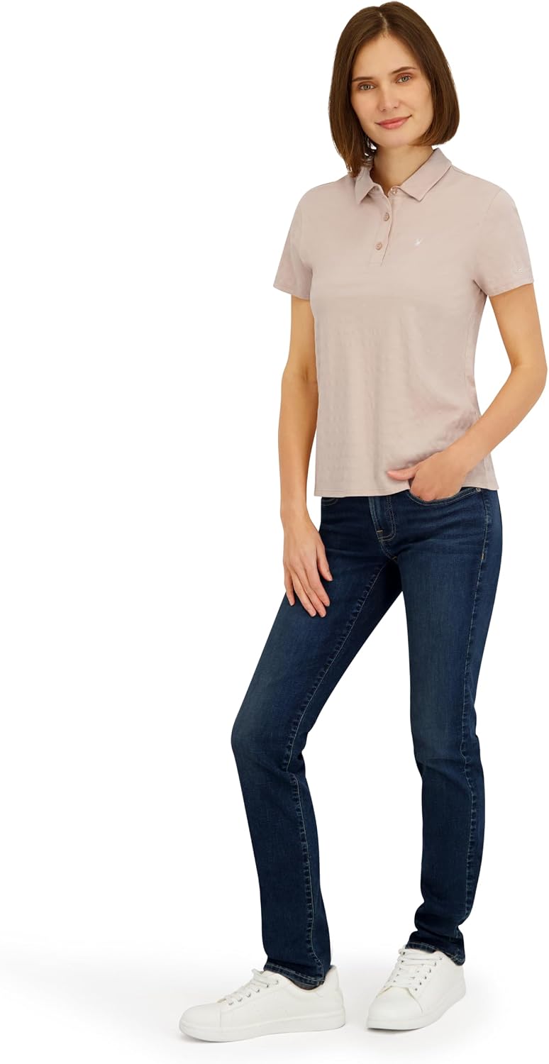 Spyder Women's Jacquard Stripe Short Sleeve Polo Top
