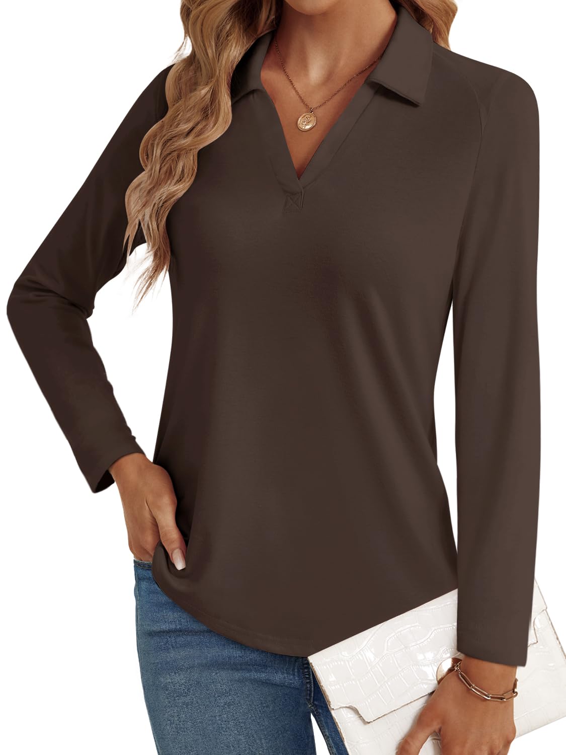 LYHIPSS 3/4 Length Sleeve Womens Tops Dressy Casual Business Blouses
